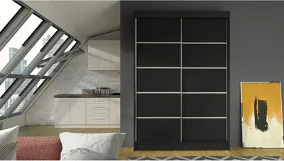Obrázok produktu pre Posuvná šatníková skriňa 120 cm SAMANRE 4 - čierna