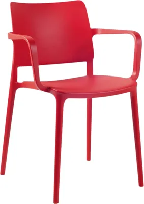 Produktbild von PAPATYA 1er-Set Kunststoffstuhl Joy-K mit Armlehnen I Designstuhl mit Einer Belastbarkeit von 200 kg (Rot)