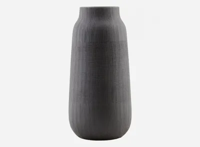 Produktbild von House Doctor Groove, Vase mit runder Form, Ton, Schwarz, Schwarz, Tisch, Innen & Außen