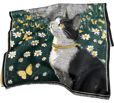 Produktbild von Damen Pashmina Schal mit Katzenmuster