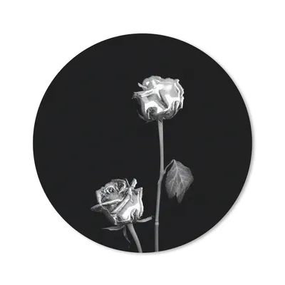 Produktbild von MuchoWow® Mauspad Mousepad Rosen - Blumen - Schwarz - Weiß 50x50 cm - Mousepads - Maus Mat - Pad - Mausunterlage - Vinyl
