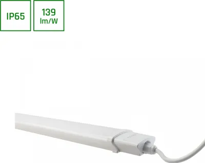 Productafbeelding van Spectrum LED-vochtbestendige lamp Limea Plug, wit, 120 cm, IP65, 36W, 5000lm, traal wit, 4000K, met stekker en schakelaar