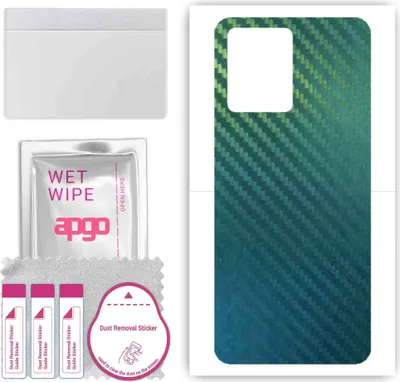 Produktbild von apgo Rückseite Schutzfolie, Skin, kompatibel mit Realme 9 RMX3521, Hinten Displayschutzfolie aus Vinylfolie, kratzfest, einfache Montage - Kohlenstoff-Chamäleon CAKA1