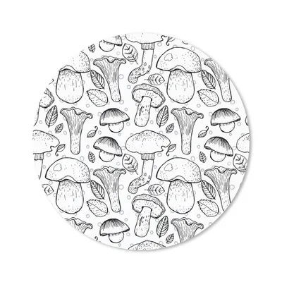 Produktbild von MuchoWow® Mauspad Mousepad Pilz - Schwarz und weiß - Muster 40x40 cm - Mousepads - Maus Mat - Pad - Mausunterlage - Schreibtisch Accessoires