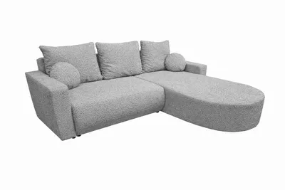 Produktbild von Ecksofa Toronto L-Form mit Schlaffunktion und Bettkasten, Bouclé-Stoff Quelle 83 Hellgrau
