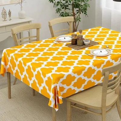Image de Nappe en plastique carrée - Nappe de table - 100 % coton - 114 x 114 cm