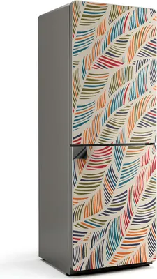Zdjęcie produktu dla Wzór liści w fale - Magnetyczna osłona lodówki - Folia dekoracyjna magnetyczna do kuchni - Dekoracja magnesem na lodówkę - Samoprzylepna tablica magnetyczna - Folia magnetyczna na drzwi lodówki - 70x190 cm