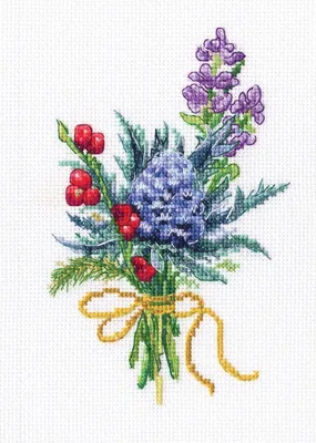 Produktbild von RTO Kreuzstich Set "Waldblumen" C324, Zählmuster, 6.5x14.5 cm