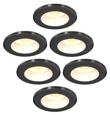 Image de Ledvion lot de 6 spot LED noir 4W CCT neutre etanche IP65