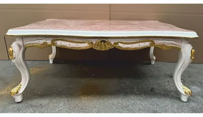 Obrázok produktu pre Casa Padrino luxusný barokový konferenčný stolík biely / hnedý / zlatý 120 cm - Barokový nábytok do obývačky