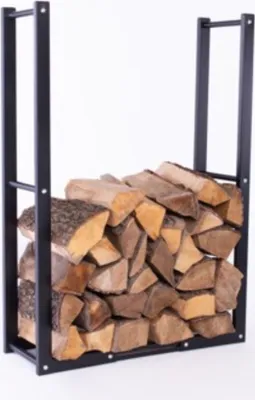 Produktbild von Kaminholzregal Holzstapelhilfe schwarz pulverbeschichtet einstellbar in Länge von 48 cm bis 76 cm