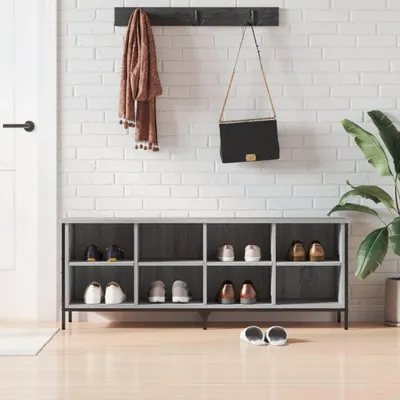 Immagine prodotto di vidaXL Portascarpe grigio Sonoma 131x35x50 cm Materiale a base di legno