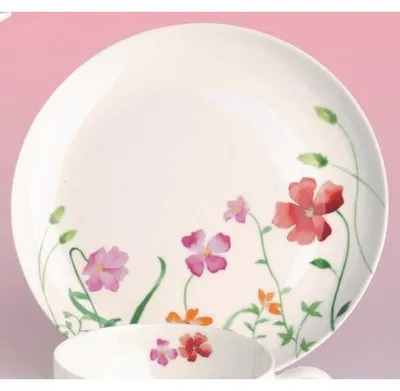Produktbild von Kuchenteller LOTTA BLUMEN D. 19cm weiß bunt Bone China Porzellan TeaLogic