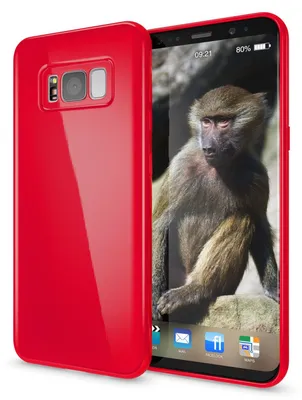 Image de Samsung Galaxy S8 Housse de téléphone portable par NALIA, Slim Silikon Cover TPU Jelly Case Rouge