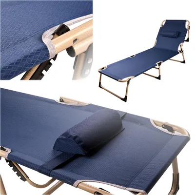 Imagen del producto de Cama de campo Cama turística plegable Canadá Azul marino