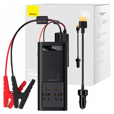 Obrázok produktu pre Baseus Auto menič prúdu 150W 12V / 500W 220V čierny