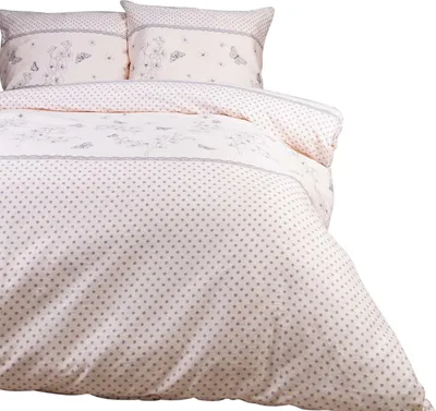 Produktbild von Bettwäsche, dicker, warmer Flanell, 100% Baumwolle 200x220cm 31503-1 Beige, Blumen