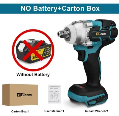 Image de Clé à chocs sans fil - Clé à chocs 18V - Fonctionnement sans fil - Moteur sans balais - Couple de 520 Nm - Emmanchement carré de 1/2" (1,27 cm) - Livrée sans batterie ni chargeur