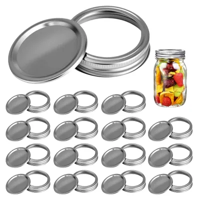 Produktbild von 15 Schraubdeckel für Weithals-Mason-Jars aus Natronkalkglas