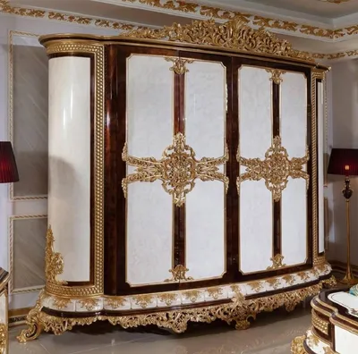 Produktbild von Casa Padrino Luxus Barock Schlafzimmerschrank Weiß / Braun / Gold - Prunkvoller Kleiderschrank im Barockstil - Barock Schlafzimmer & Hotel Möbel - Edel & Prunkvoll