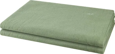 Produktbild von Ross Pique 2 X Saunatuch im Set Piqué Frottier aus Baumwolle 520 g/m², Saugstark weich pflegeleicht trocknergeeignet, Gewebte Bordüre mit gesticktem Emblem