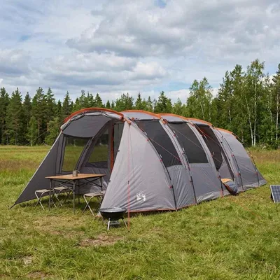 Produktbild von Möbel Tunnelzelt Grau und Orange 675 x 392 x 210 cm - Campingzelte CC2100