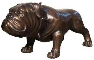 Produktbild von Casa Padrino Luxus Bronze Deko Skulptur Hund Bulldogge 81 x 43 x H. 38 cm - Bronze Dekofigur - Luxus Deko Accessoires