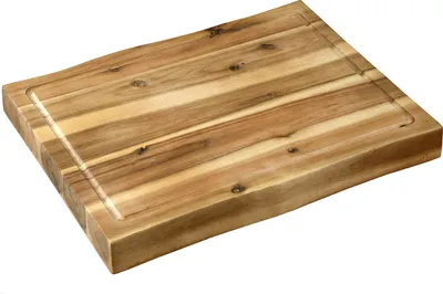 Produktbild von KESPER Tranchierbrett Akazie – 48 x 36,5 x 7 cm – Schneidebrett mit Füßen & Saftrille – massiv & hochwertig – Antirutsch – 28750