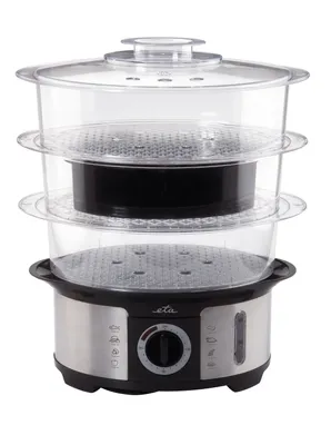 Zdjęcie produktu dla Eta Steampot, 3 kosz., Czarny, Srebrny, 1,5 l, 75 min, 1000 W, 275 mm