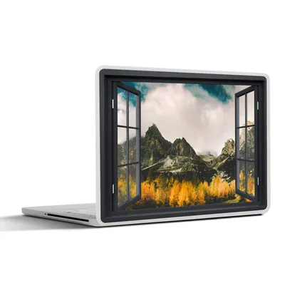 Produktbild von MuchoWow® Laptop Aufkleber Sticker Cover Aussicht - Natur - Berge 25x18 cm - Laptop-Deko