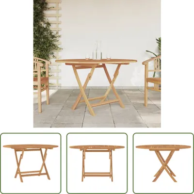 Obrázok produktu pre The Living Store Skladací záhradný stôl Ø 110x75 cm z masívneho teakového dreva