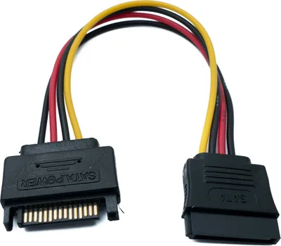 Immagine prodotto di SYSTEM-S Cavo SATA 20 cm 15 pin da maschio a femmina per disco rigido SSD