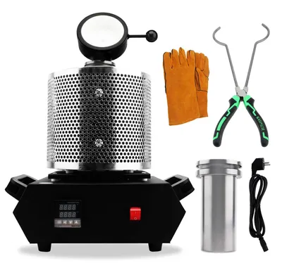 Produktbild von Goldschmelzofen für Schmuck - Metallgießmaschine - 220 V - 3 kg Schmelzkapazität - 1400 W - 1100 °C - 40–48 Min. - Schwarz