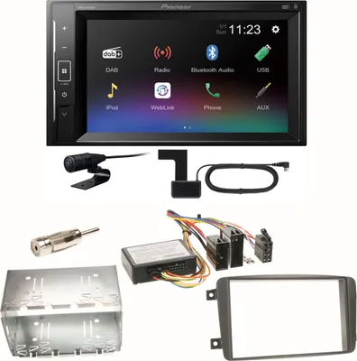 Produktbild von Pioneer DMH-A240DAB Digitalradio Bluetooth Einbauset für Mercedes C-Klasse W203 CLK W208 W209