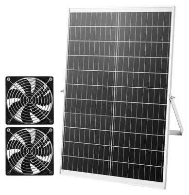 Produktbild von VEVOR 30W Solar Ventilator, 12V Solarpannel mit Doppelventilator, Max. 2668 U/min Solar Lüfter für 680 m³/h Luftstrom, 5 m/s Solarbetriebener Abluftventilator für Kleine Hühnerställe Gewächshäuser