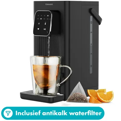 Productafbeelding van Tomado TWD2503B - Heetwaterdispenser - 2,5 liter inhoud - digitaal - 2200 watt - Zwart