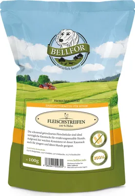 Produktbild von Bellfor Gesunder Hundesnack Hühner Trockenfleisch 100 g