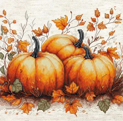 Produktbild von Luca-S Kreuzstich-Set „Herbstkürbis“, 19 x 18 cm