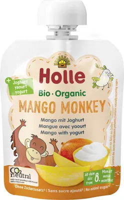 Produktbild von Holle Mango Monkey – Mango mit Joghurt 85g, 85 g, Mango, Joghurt, 2,1 g