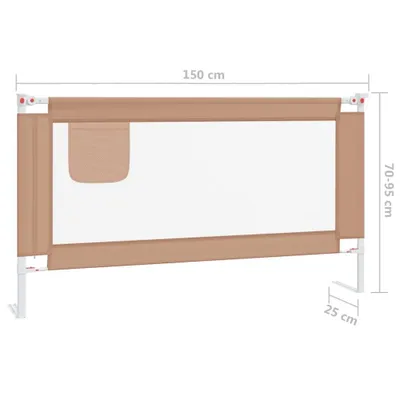 Immagine prodotto di vidaXL Protezione letto bambino taupe 150x25 cm tessuto