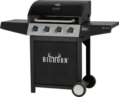 Produktbild von BIGHORN 4 Brenner Gasgrill, 40000 BTU Grillwagen mit Seitenablagen