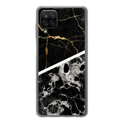 Produktbild von MuchoWow® Handyhülle Schutzhülle Hülle für Samsung Galaxy A12 Marmor - Gold - Luxus Silikon Softcase Handy Hülle - Bild