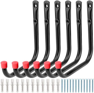 Produktbild von Garagehaken 17 cm, stabile Wandhaken für Gartengeräte, Leiter, Fahrrad, Aufbewahrung