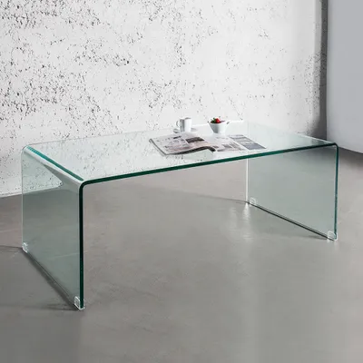 Produktbild von cagü: Design Glascouchtisch Couchtisch [MAYFAIR] Glas transparent 110cm x 60cm Rechteckig