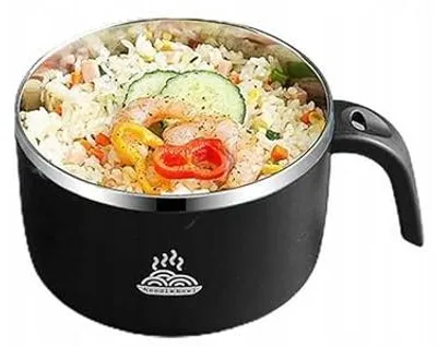 Zdjęcie produktu dla Miska ramen 1300 ml ze stali nierdzewnej z pokrywką do makaronu