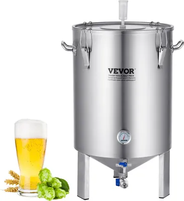 Image de Installation de brassage de bière Chaudière en acier inoxydable 60 L Fermenteur de bière, seau de brassage-Fermenteur pour le brassage, accessoire de brassage à domicile avec socle, cuve-suppresseur y compris couvercle, poignée, vanne, robinet de soutirage