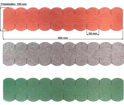 Produktbild von 3 Sets Dachschindeln Biberschwanz (50mm) rot