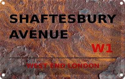 Produktbild von vianmo Blechschild 12x18 cm West End Shaftesbury Avenue W1 Abenteuer Reisen England Urlaub