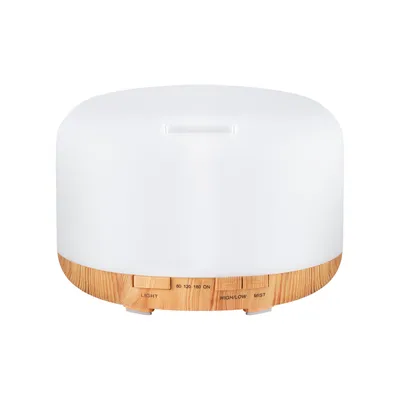 Imagen del producto de Difusor de aroma, humidificador de aire, modelo Spa 03, color madera clara, 500 ml, con temporizador