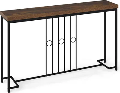 Produktbild von Industrieller Konsolentisch, 140 x 30 cm, Metallgestell, Braun